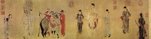 传统人物画《杨贵发上马图》