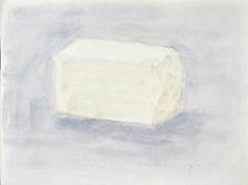 Ши Чжиин, Маленький белый камень 1, бумага, акварель, 2016 г.