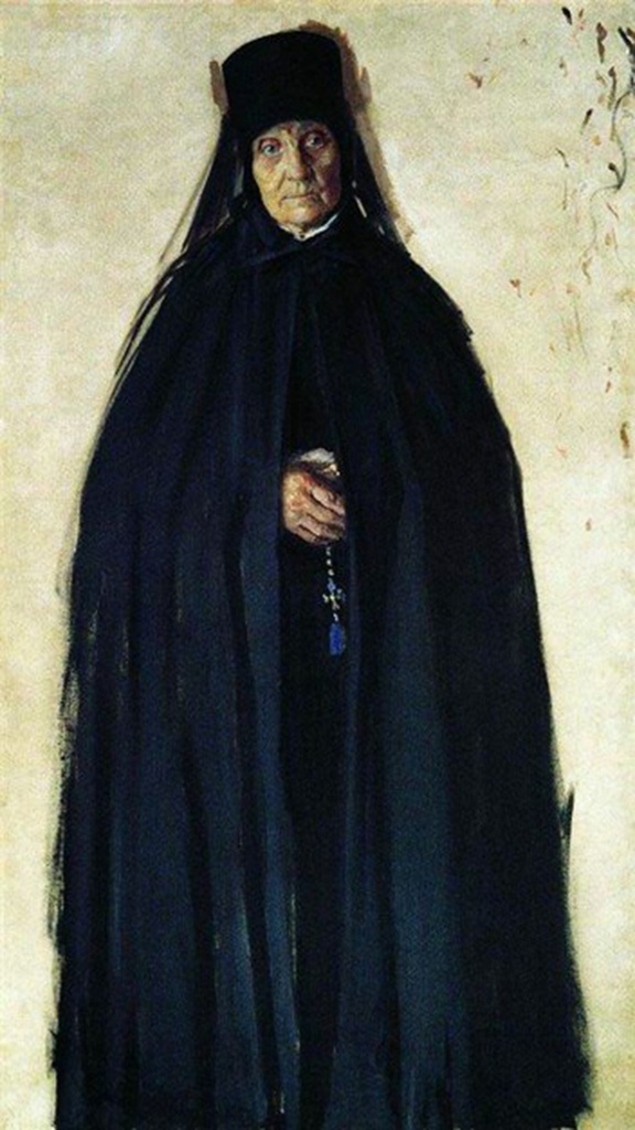 Рисунок 4. Б.Кустодиев "Старая монахиня", 1908г.; холст, масло; 112 x 64.5 см. Русский музей.